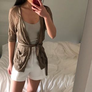 Armani exchange tan summer cardigan